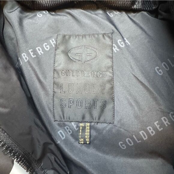 Goldbergh Carter Jacket White Black Logo Starski Porter Jacket Worn Once US 8 - Picture 4 of 9
